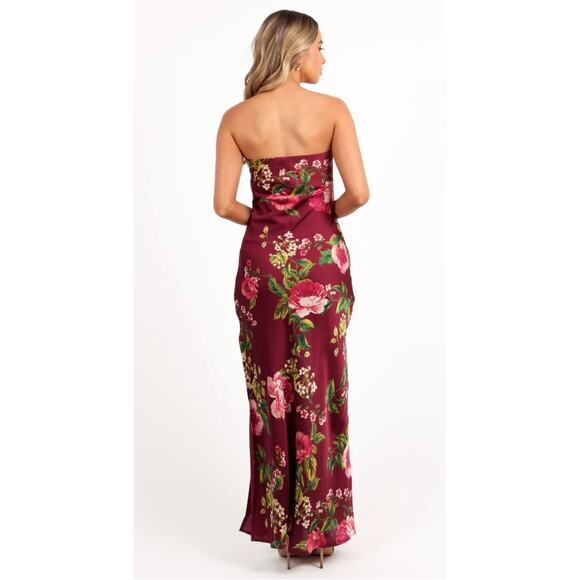 Petal and Pup Bryden Burgundy Floral Print Maxi Slip Dress Size XL - Picture 12 of 12